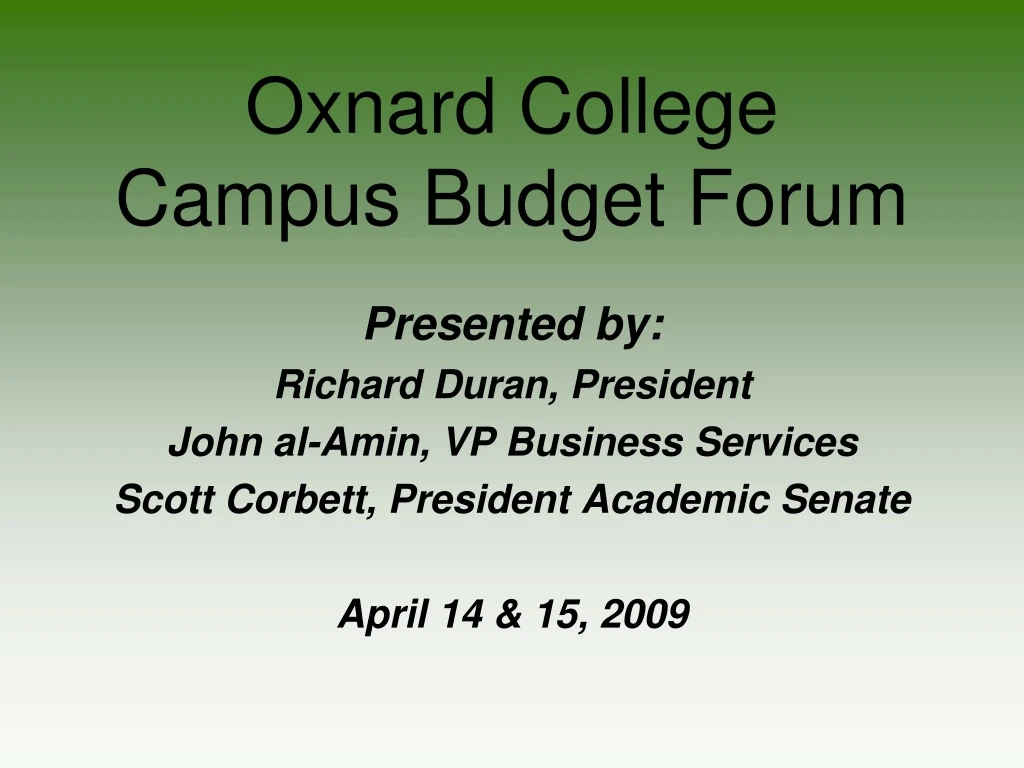 oxnard college campus budget forum