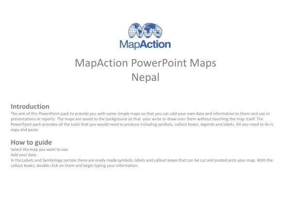 MapAction PowerPoint Maps Nepal