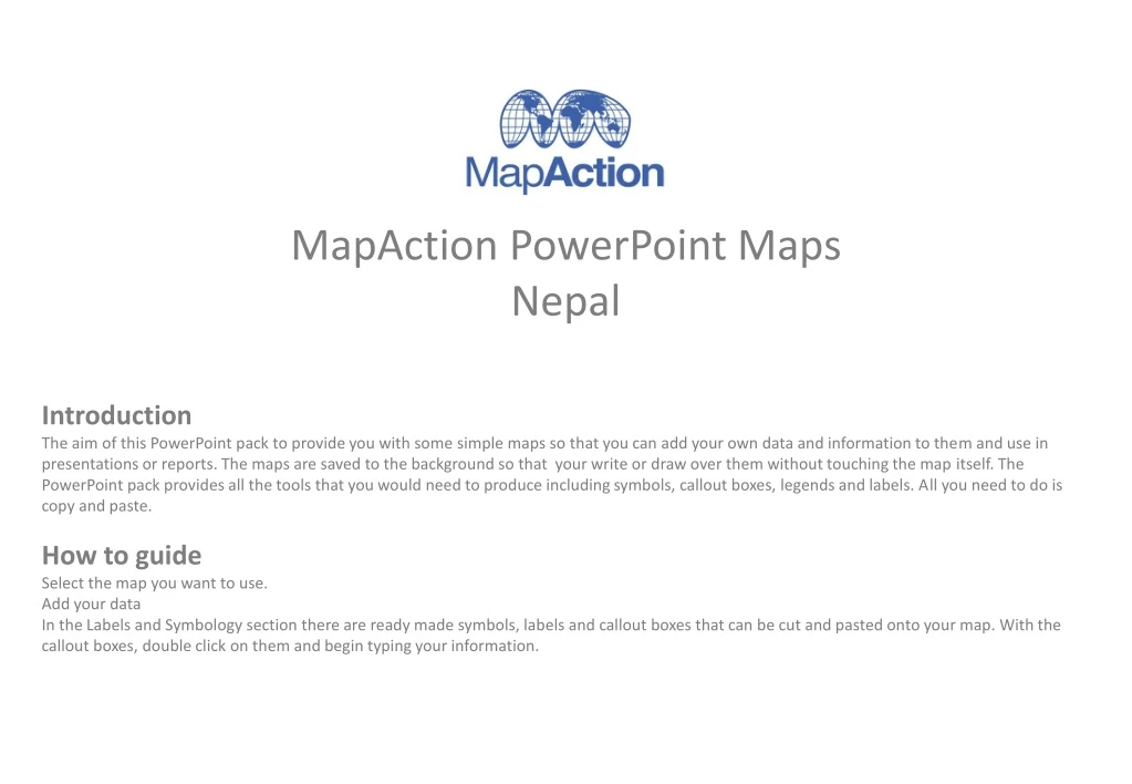 mapaction powerpoint maps nepal