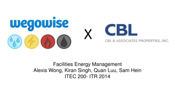 Facilities Energy Management Alexis Wong, Kiran Singh, Quan Luu, Sam Hein ITEC 200- ITR 2014