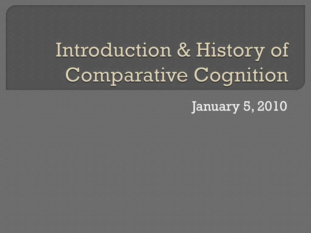 introduction history of comparative cognition