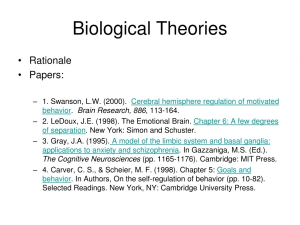 Biological Theories