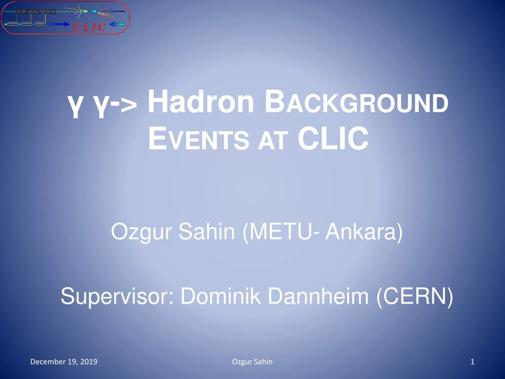 h adron background events at clic