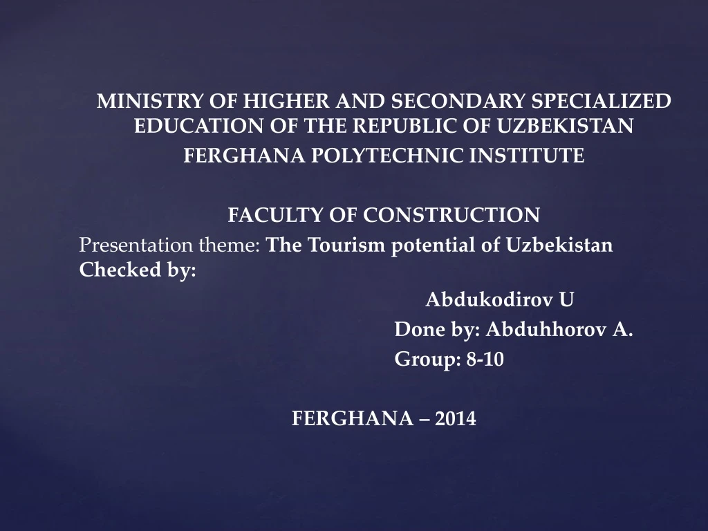 ministry of higher and secondary specialized