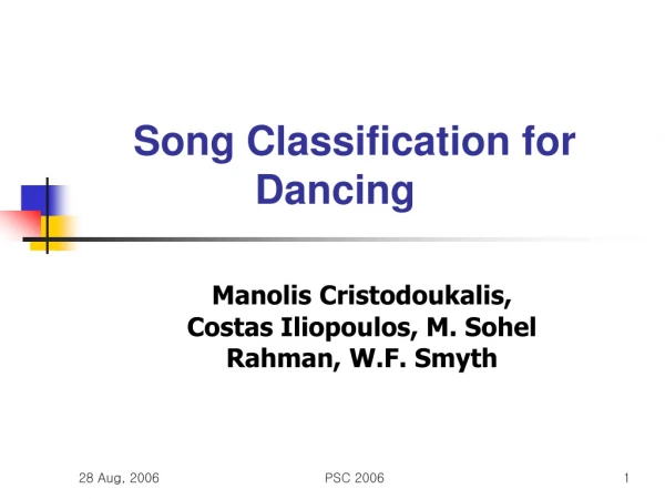 Song Classification for Dancing