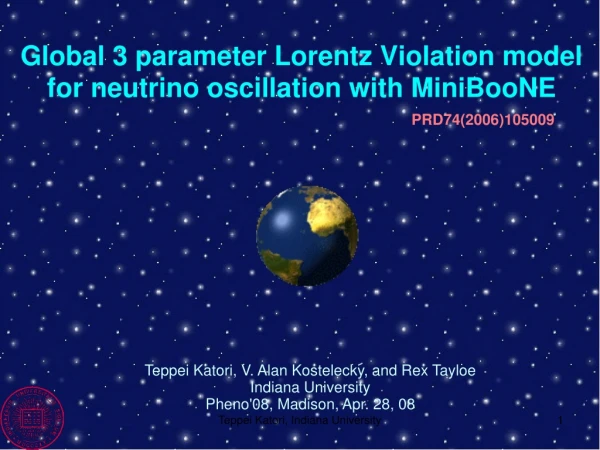 Global 3 parameter Lorentz Violation model for neutrino oscillation with MiniBooNE
