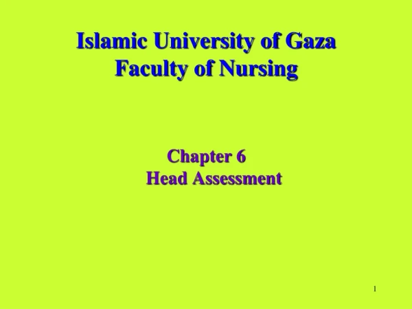 Islamic University of Gaza Faculty of Nursing
