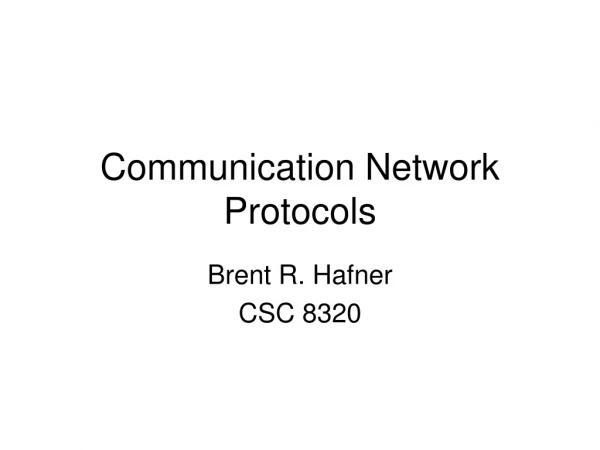 Communication Network Protocols