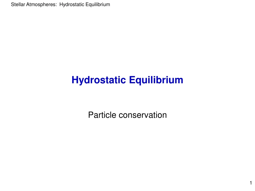 hydrostatic equilibrium