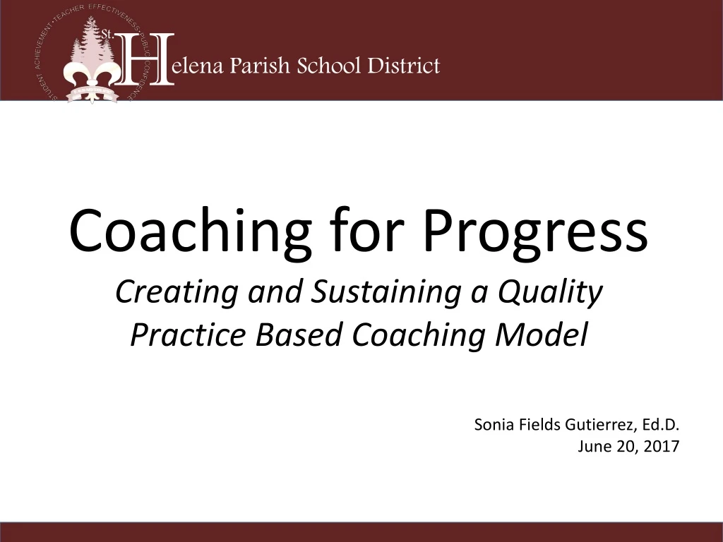 coaching for progress creating and sustaining