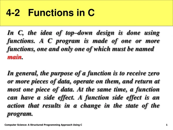 4-2   Functions in C