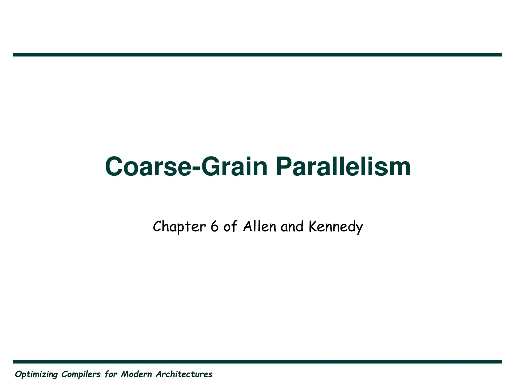coarse grain parallelism