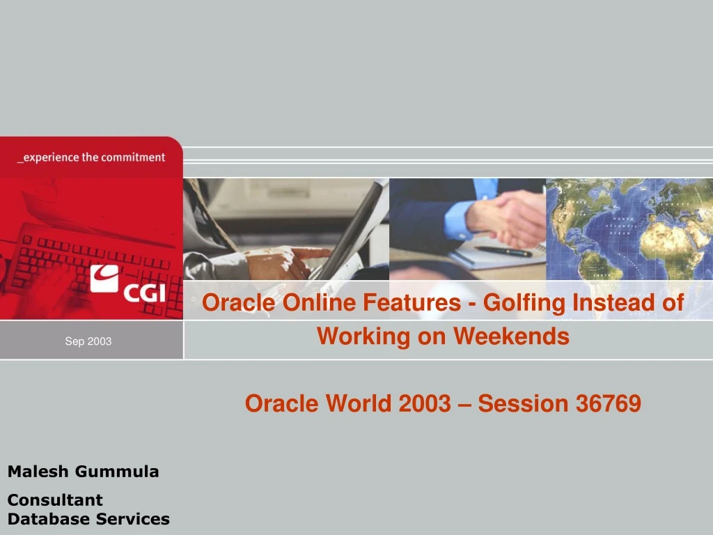 oracle online features golfing instead of working
