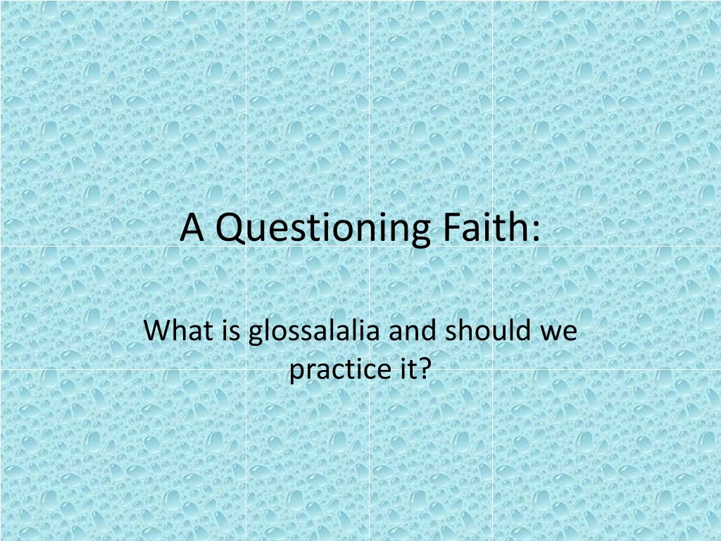 a questioning faith