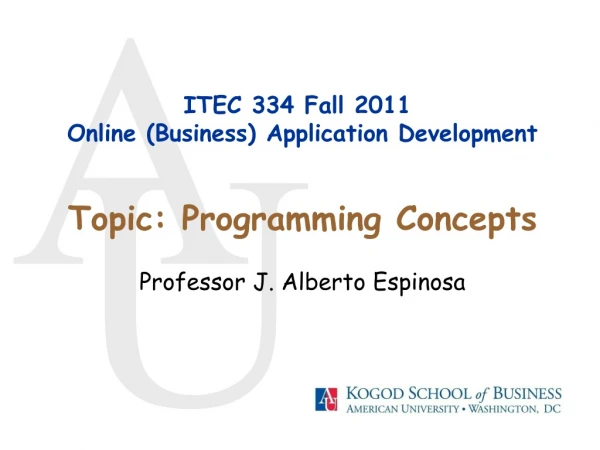 ITEC 334 Fall 2011  Online (Business) Application Development