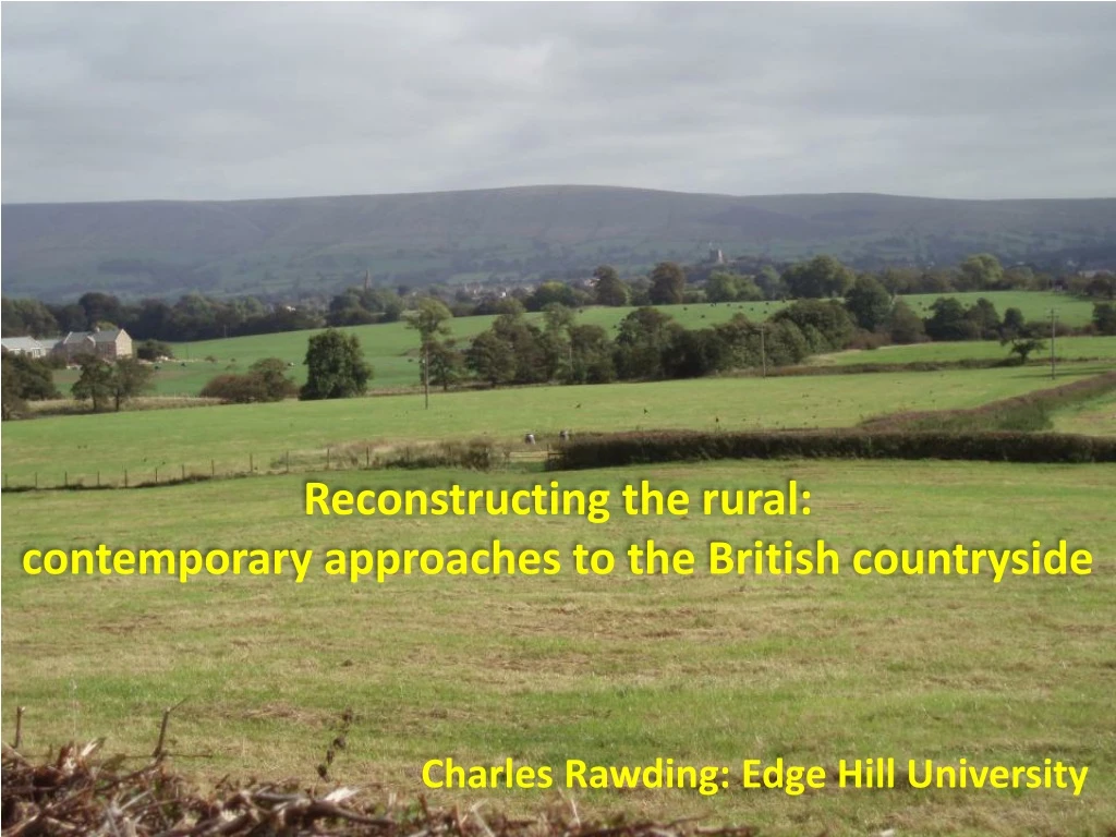 reconstructing the rural contemporary approaches