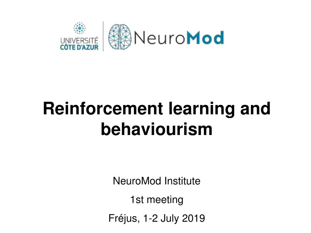 reinforcement learning and behaviourism