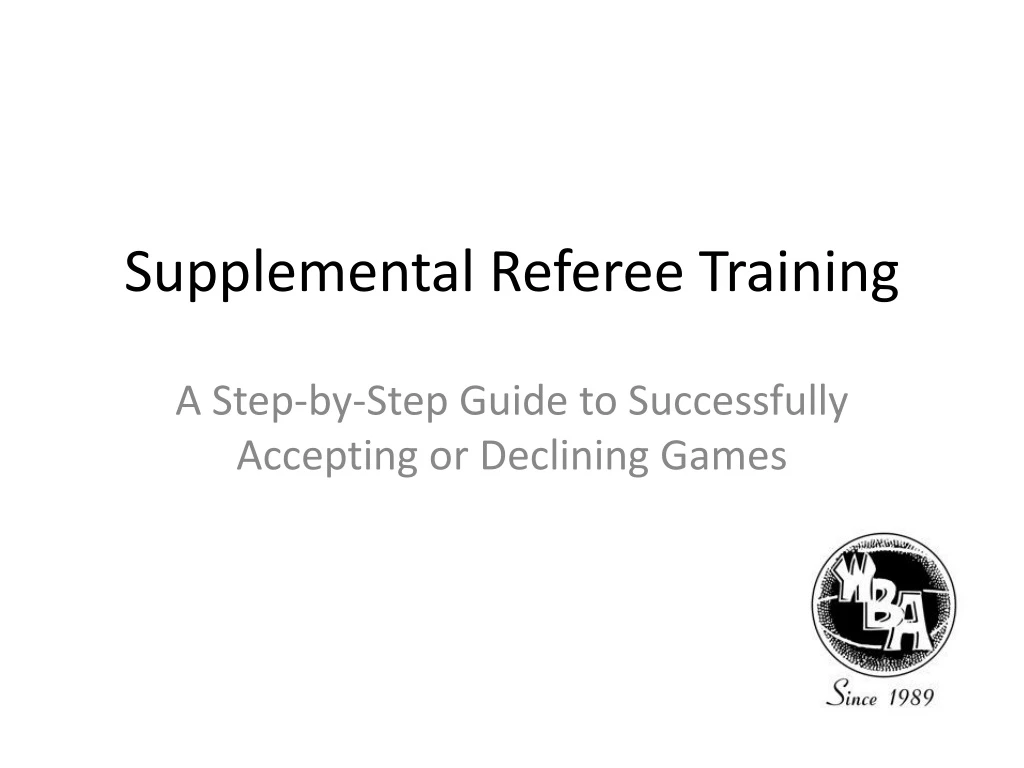 supplemental referee training