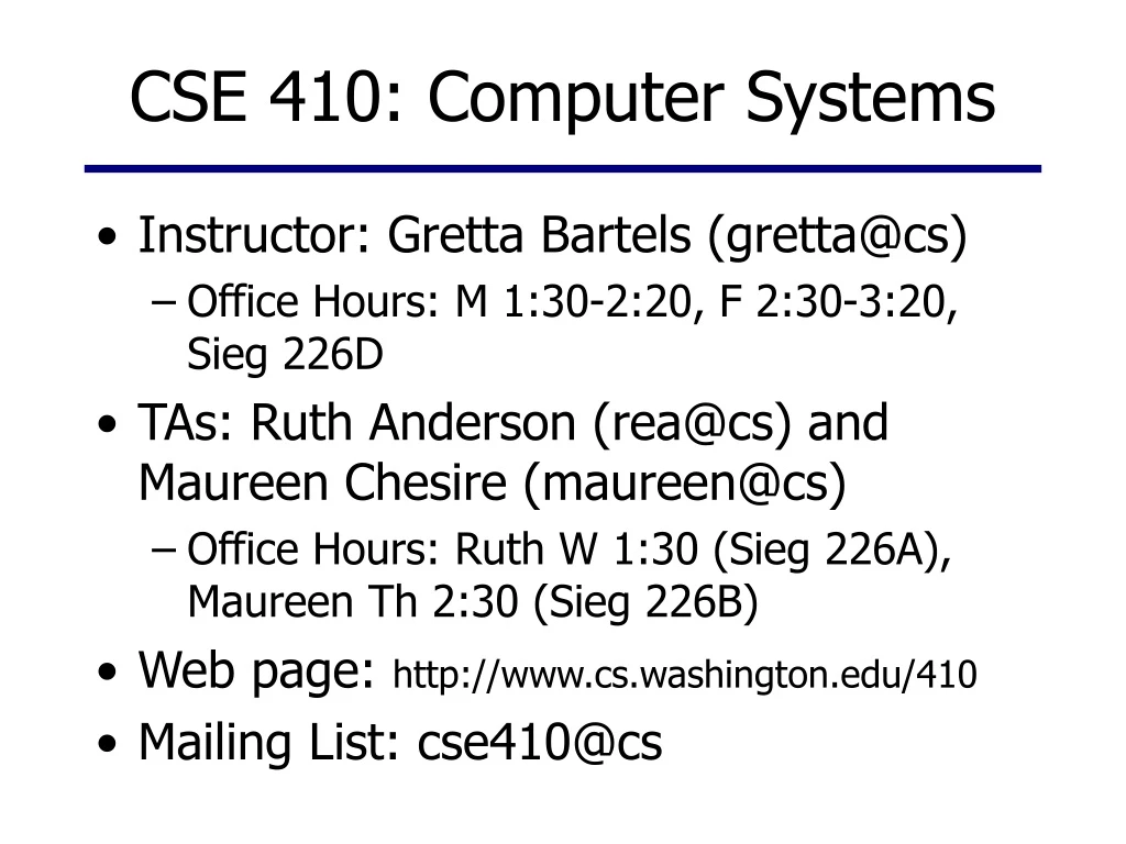 cse 410 computer systems