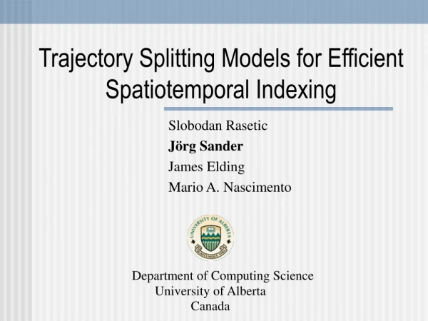 Trajectory Splitting Models for Efficient Spatiotemporal Indexing