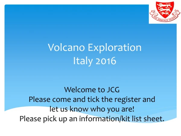 Volcano Exploration Italy 2016