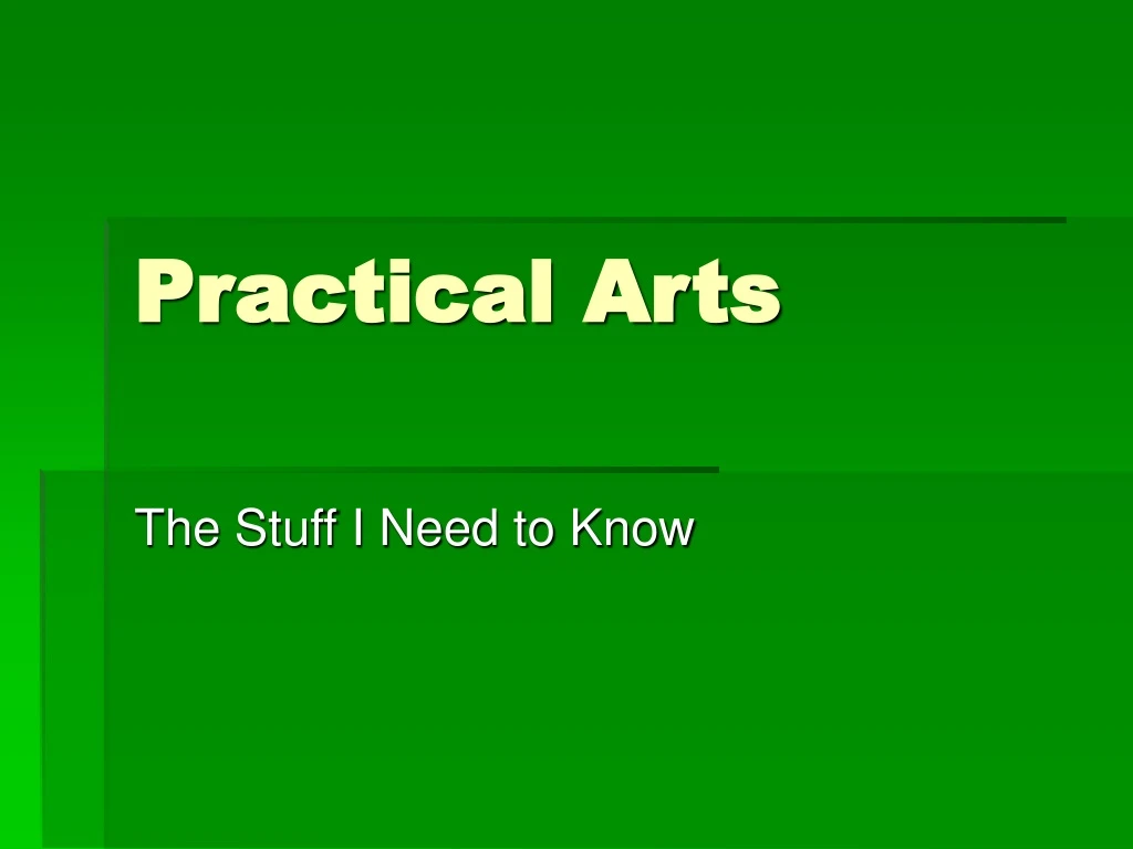 practical arts