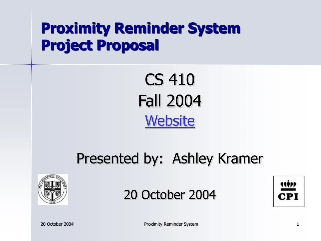 proximity reminder system project proposal