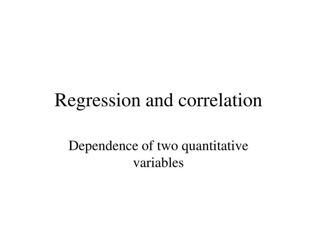 regression and correlation