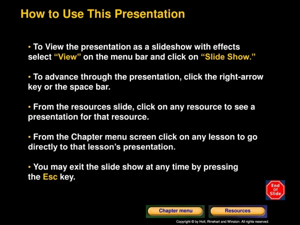 How to Use This Presentation