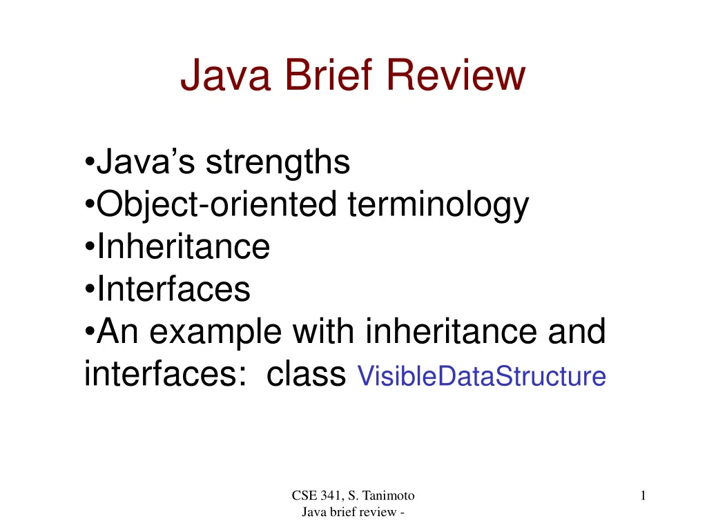 java brief review