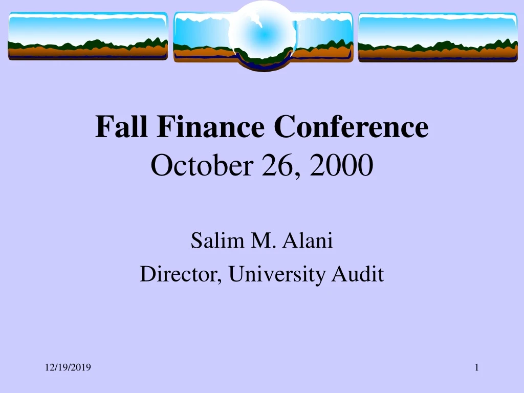 fall finance conference october 26 2000