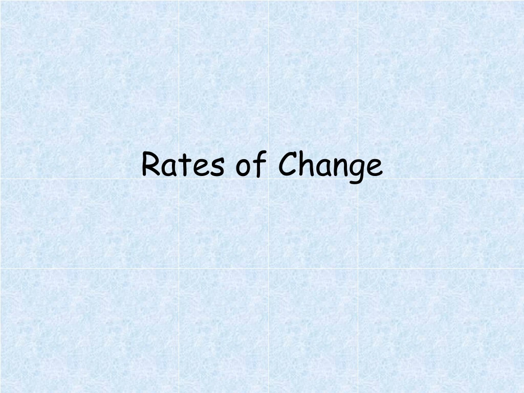 rates of change