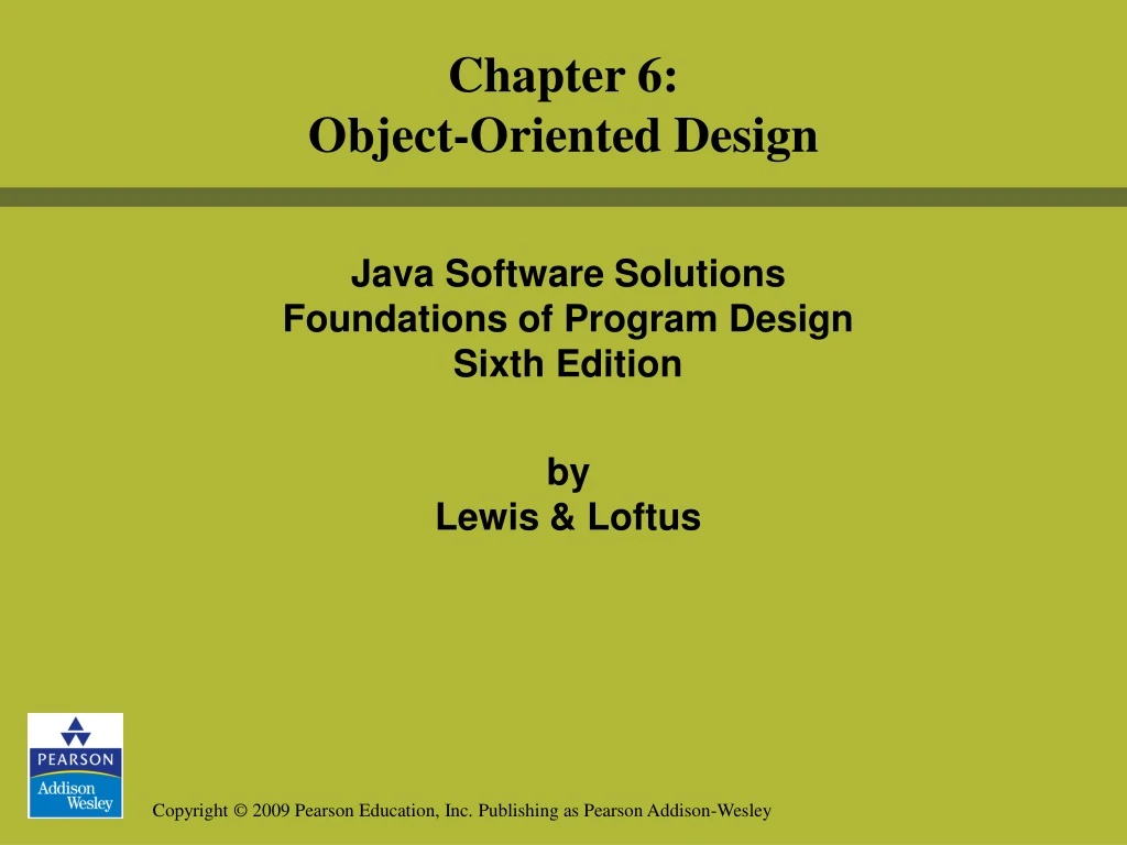 chapter 6 object oriented design