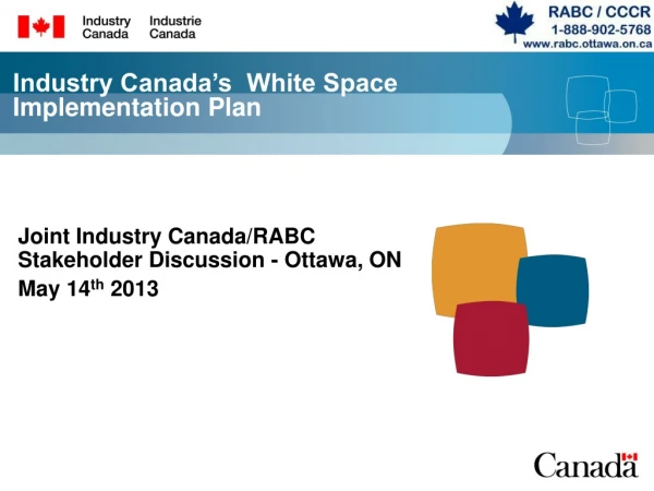 Industry Canada’s  White Space Implementation Plan