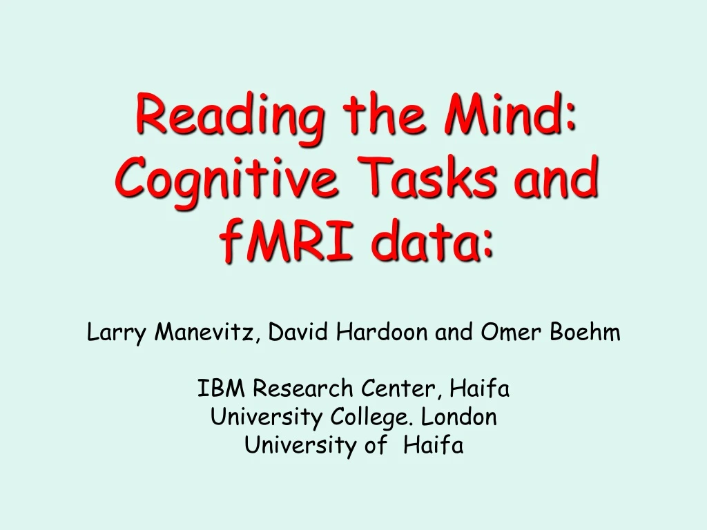 reading the mind cognitive tasks and fmri data
