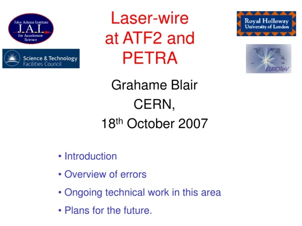 Laser-wire at ATF2 and PETRA