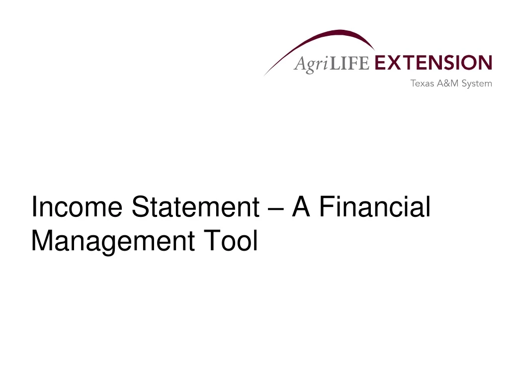 income statement a financial management tool