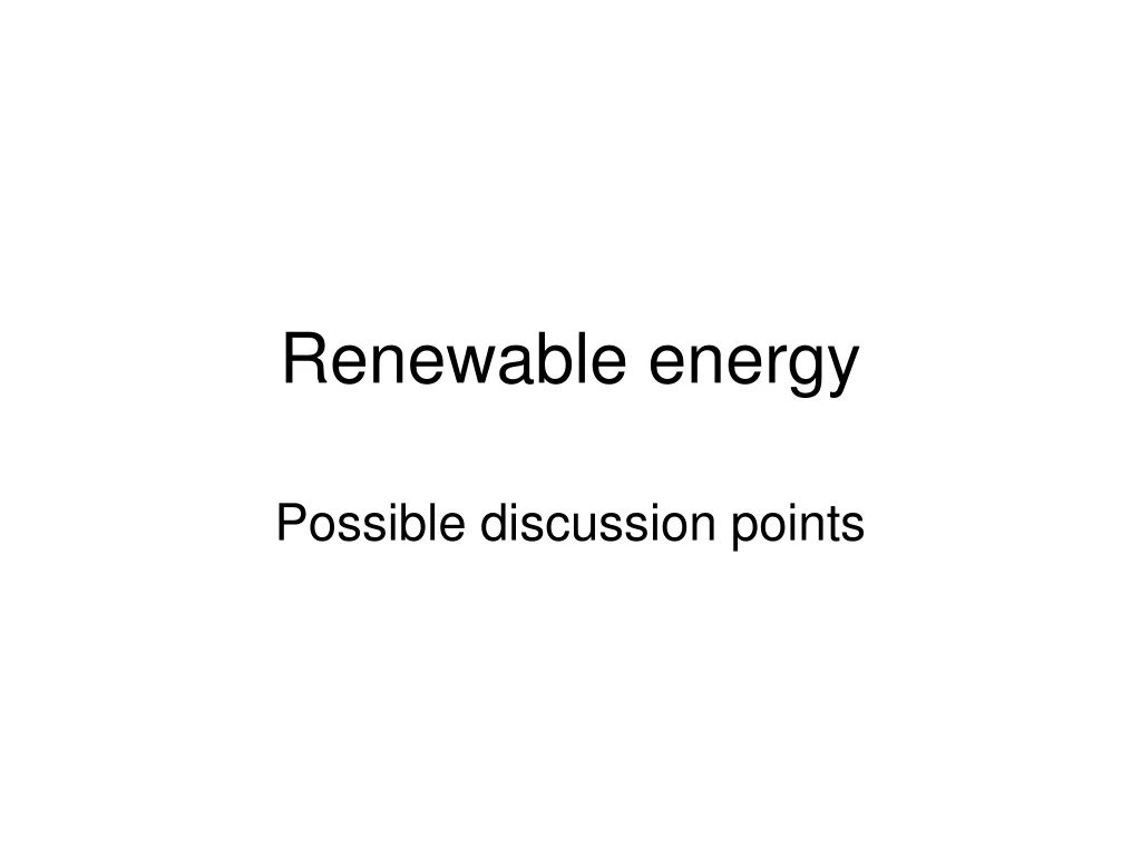 renewable energy