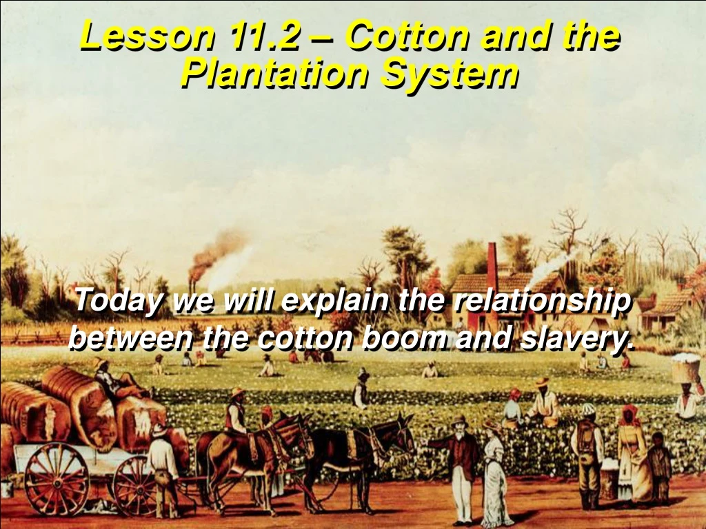lesson 11 2 cotton and the plantation system