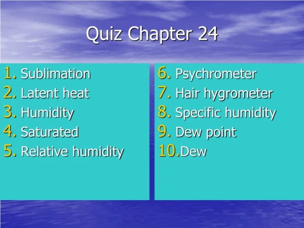 Quiz Chapter 24