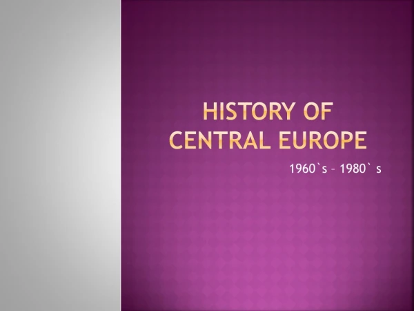 History of central europe