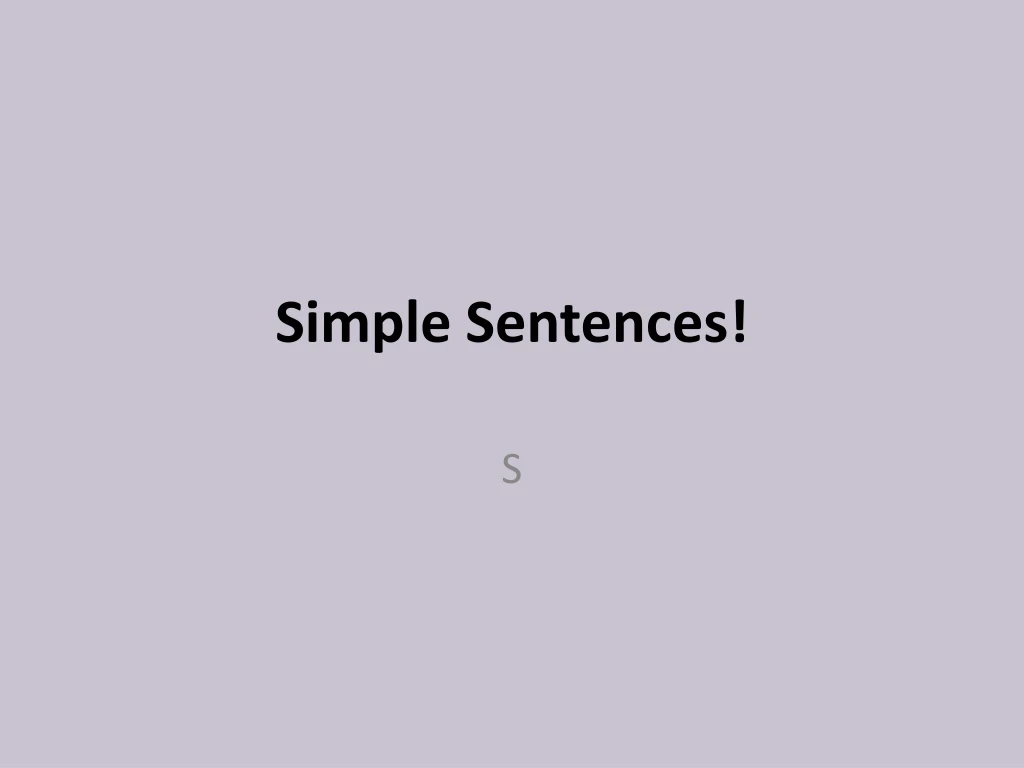 simple sentences