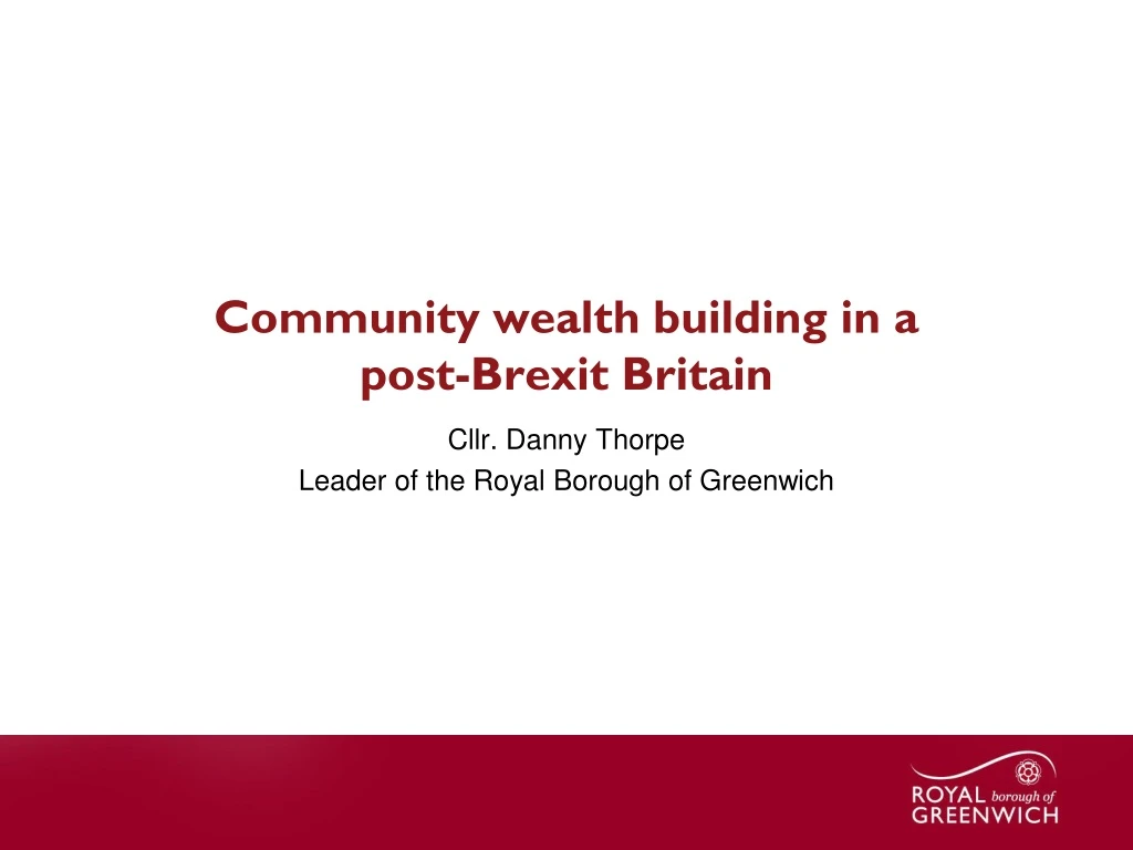 community wealth building in a post brexit britain