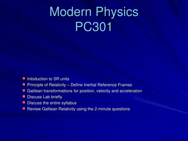 Modern Physics PC301
