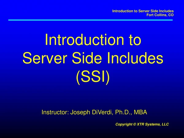 Introduction to Server Side Includes (SSI)