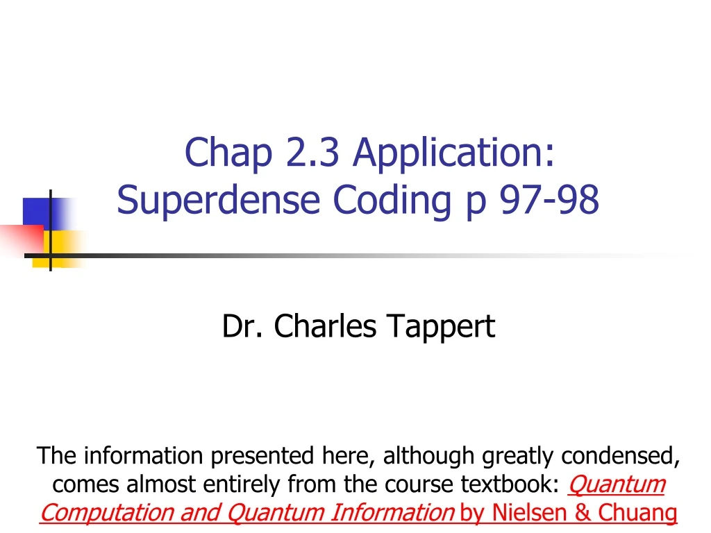 chap 2 3 application superdense coding p 97 98