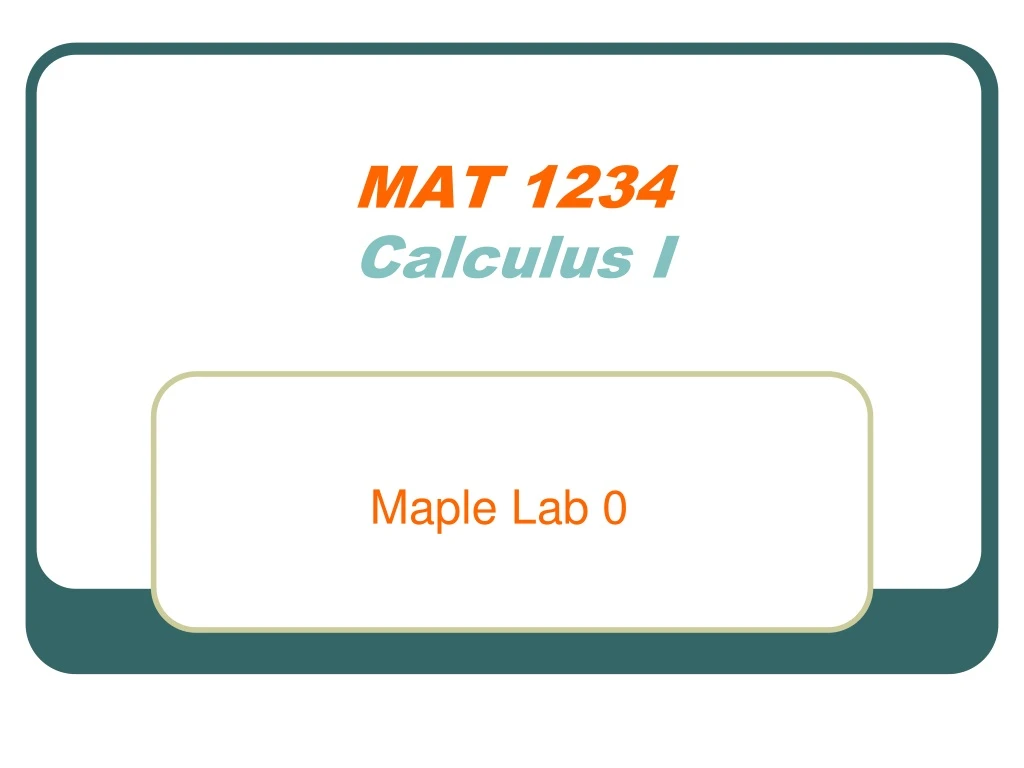 mat 1234 calculus i