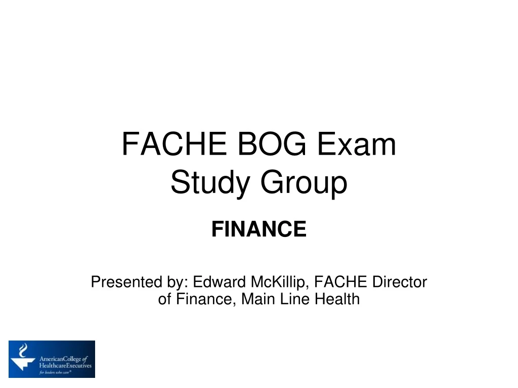 fache bog exam study group