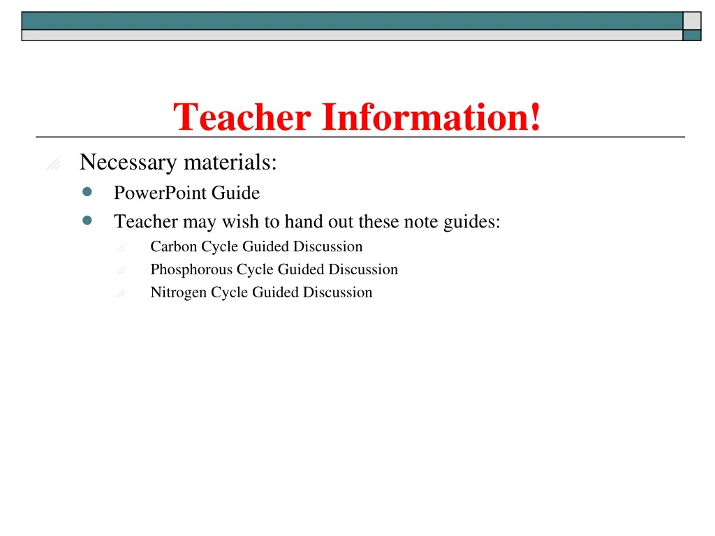 teacher information