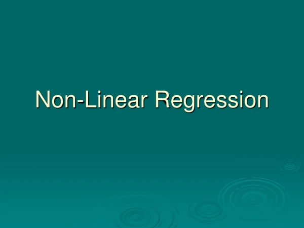 Non-Linear Regression
